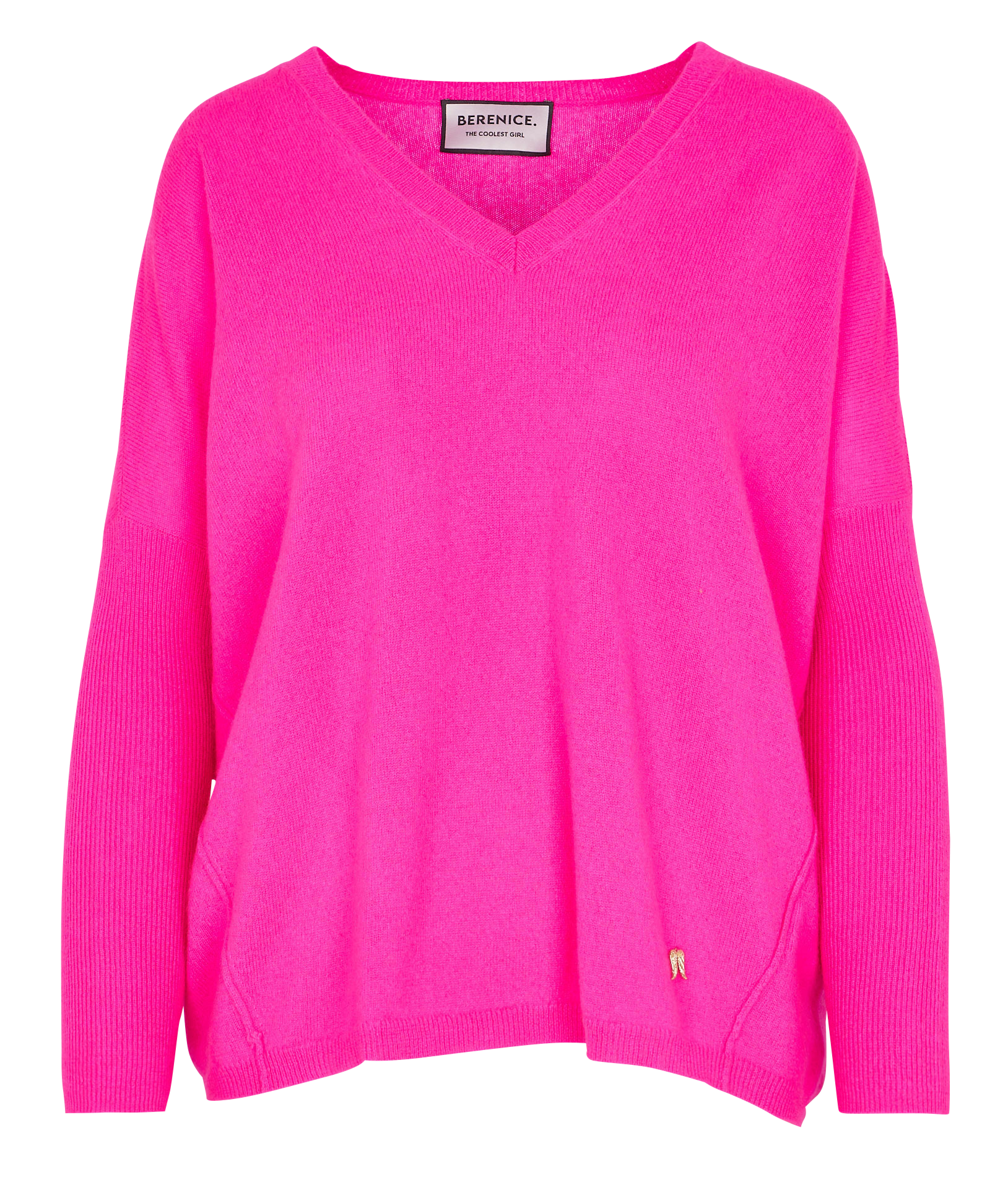 AMYEVERYDAY - Pull col V en cachemire | Rose