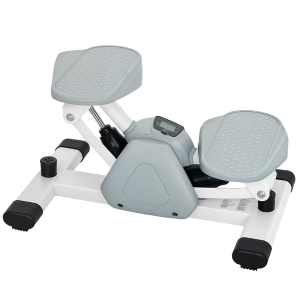 Mini stepper for hjemmet med LCD-skjerm, opp-ned stepper med sklisikre pedaler, stepper hjemmetrener opptil 100 kg, for beintrening, hjemmekontor tren