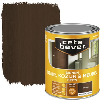 CetaBever Deur, Kozijn & Meubelbeits zijdeglans transparant wengé 750 ml