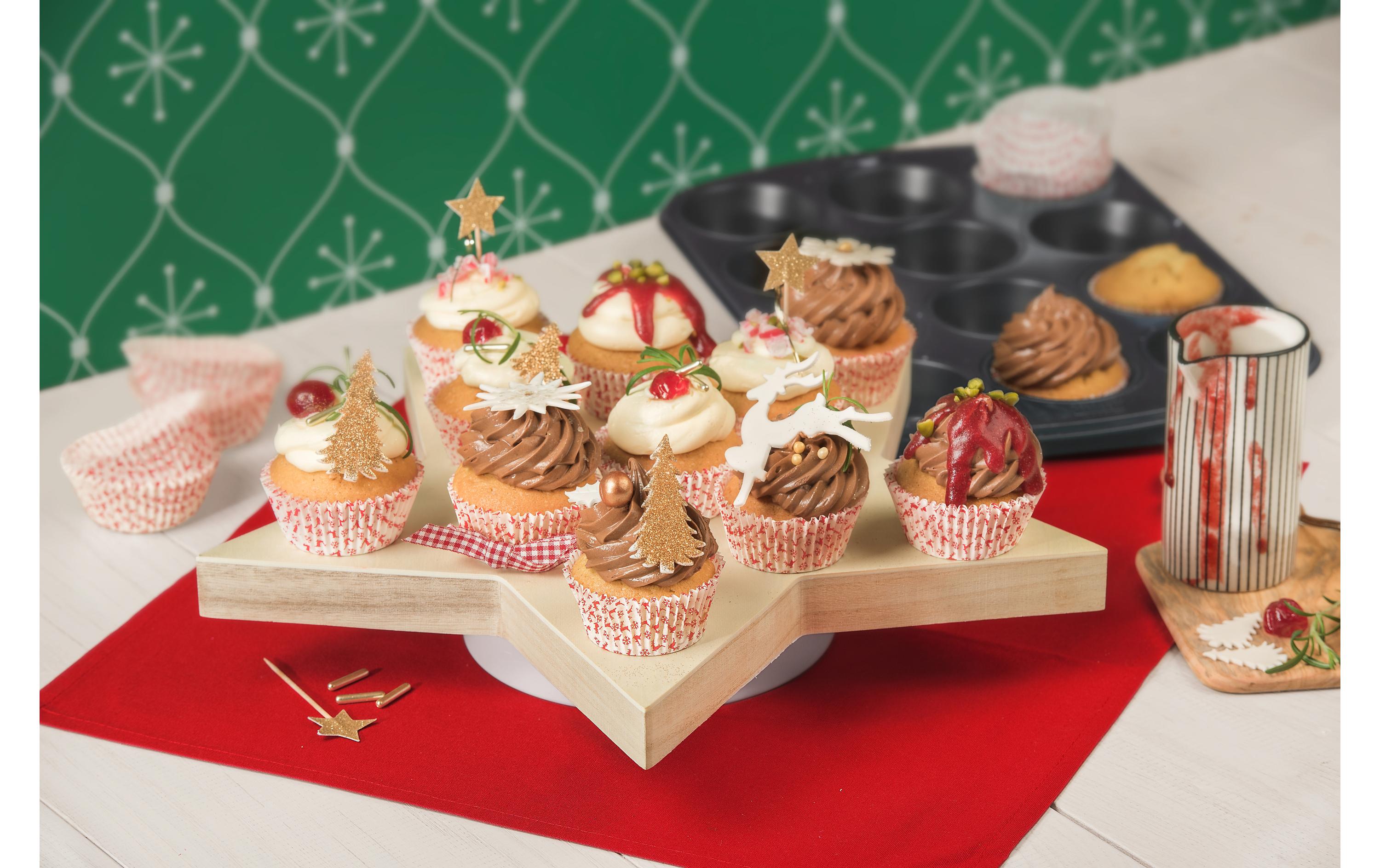 Muffin Backform Weihnachten 12 Mulden + 60 PapierförmchenMuffinblech-Set