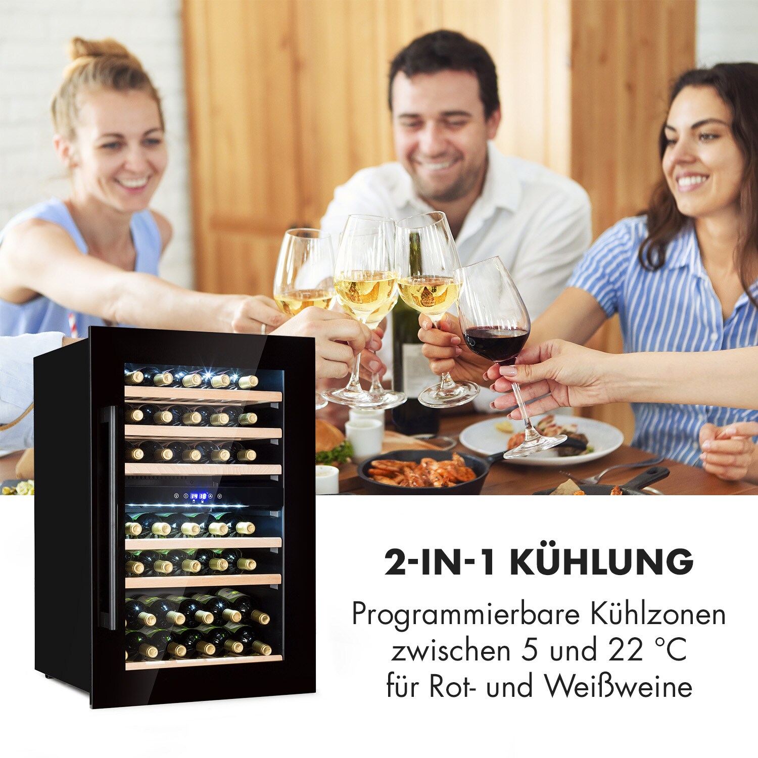 Vinsider 41 Built-in Duo Onyx Einbau-Weinkühlschrank 41 Fl 2 Zonen