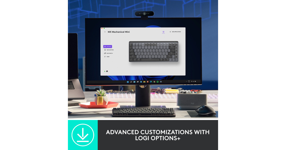 LogitechMX Mechanical Mini, toetsenbord  (Zwart/grijs, US-International, GL Tactile, Bluetooth Low Energy)