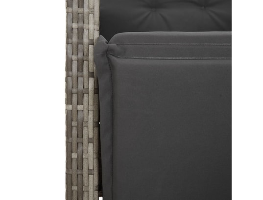 VIDAXL - Ensemble table et chaises Ensemble à manger de jardin 9 pcs coussins gris résine tress...