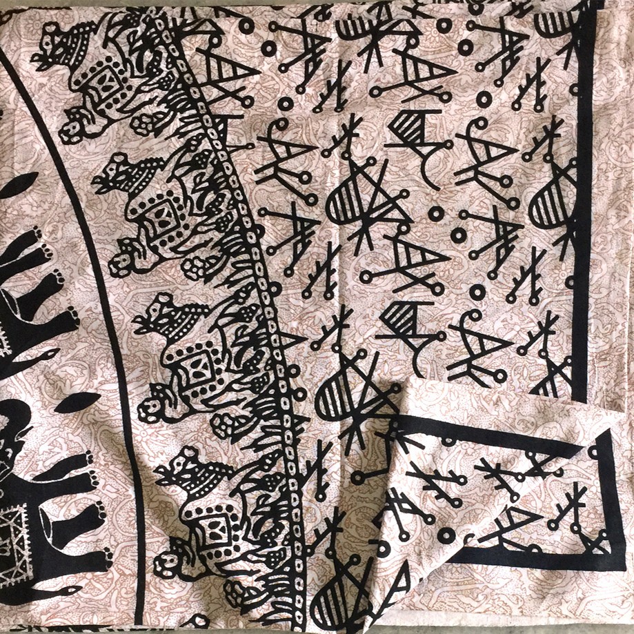 Tagesdecke 'Mandala', aus 100% Baumwolle, schwarz/beige, L 210 cm, B 245 cm von fischer's lagerhaus
