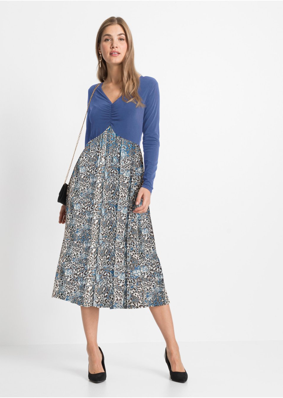 Robe midi avec jupe en mesh