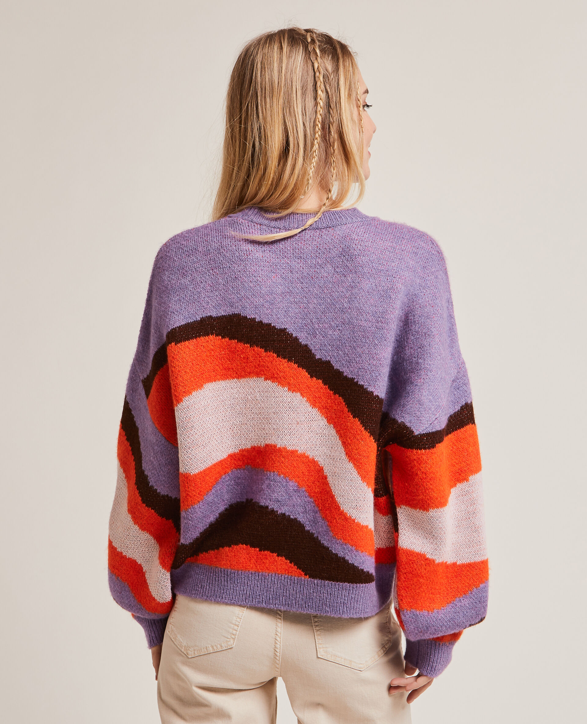 Pull col rond - Violet