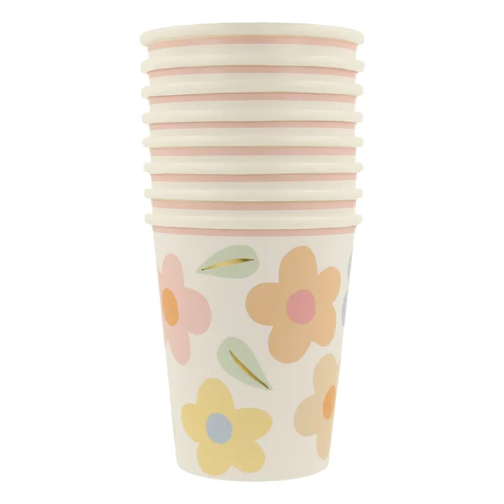 Meri Meri Gobelets Happy Flowers - Set de 8 | Pastel
