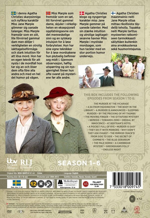 Miss Marple - Sæson 1-6 - DVD