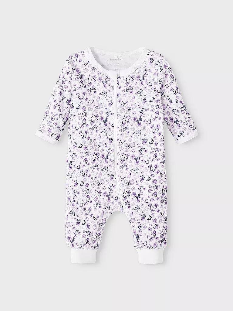 NAME IT Baby Schlafoverall 2er Pkg  PURPLE FLOWER lila
