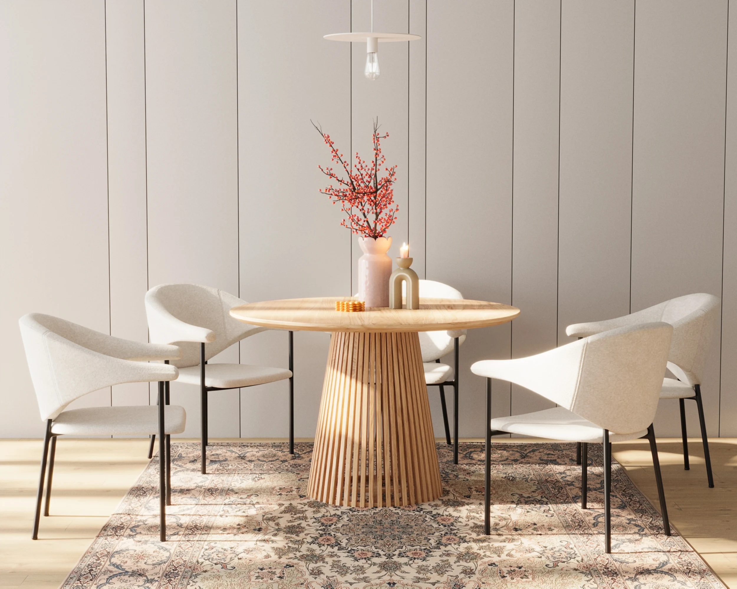 JEANNE - Lot de 2 chaises avec accoudoir design en velours | Blanc