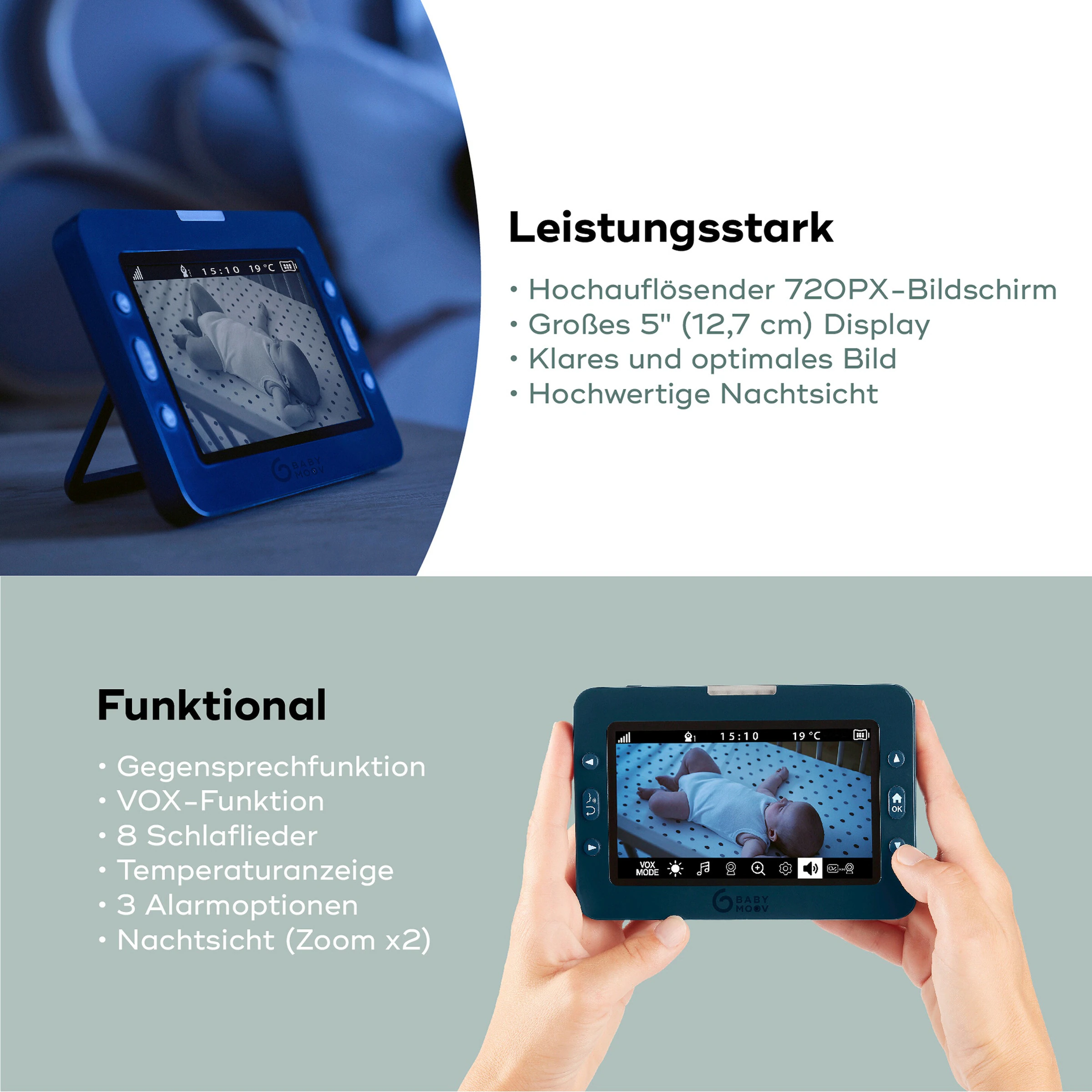 Babymoov Babyphone mit Kamera Yoo Master Plus HD