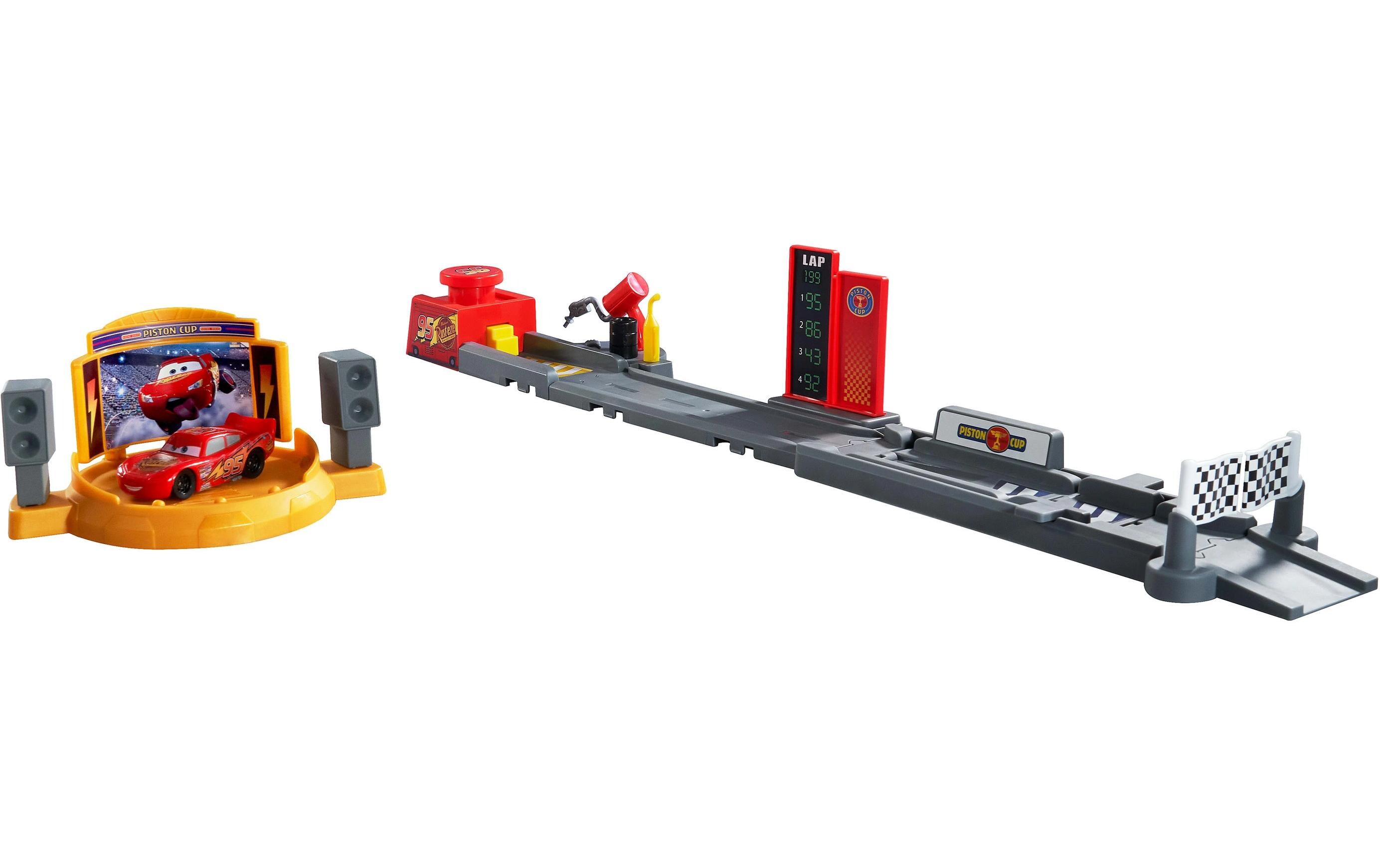 Disney Cars Piston Cup Sprung- und Stunt-Renn-SpielsetSpielset mit dem Lightning McQueen Spielzeugauto