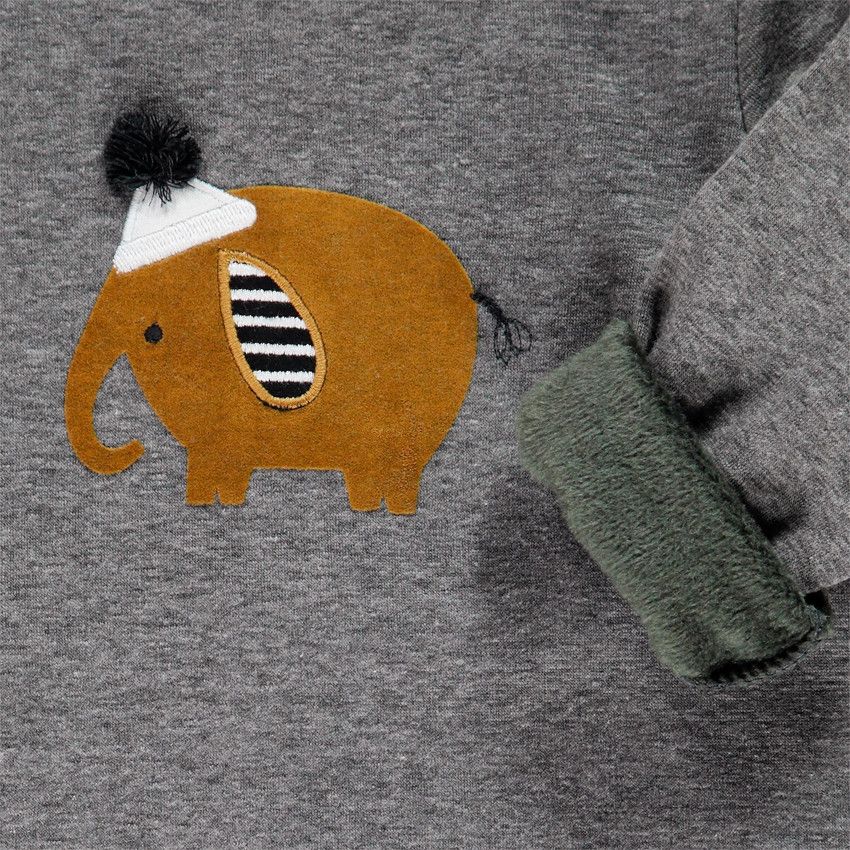 Dors-bien en molleton doublé sherpa pour bébé garçon - Gris foncé