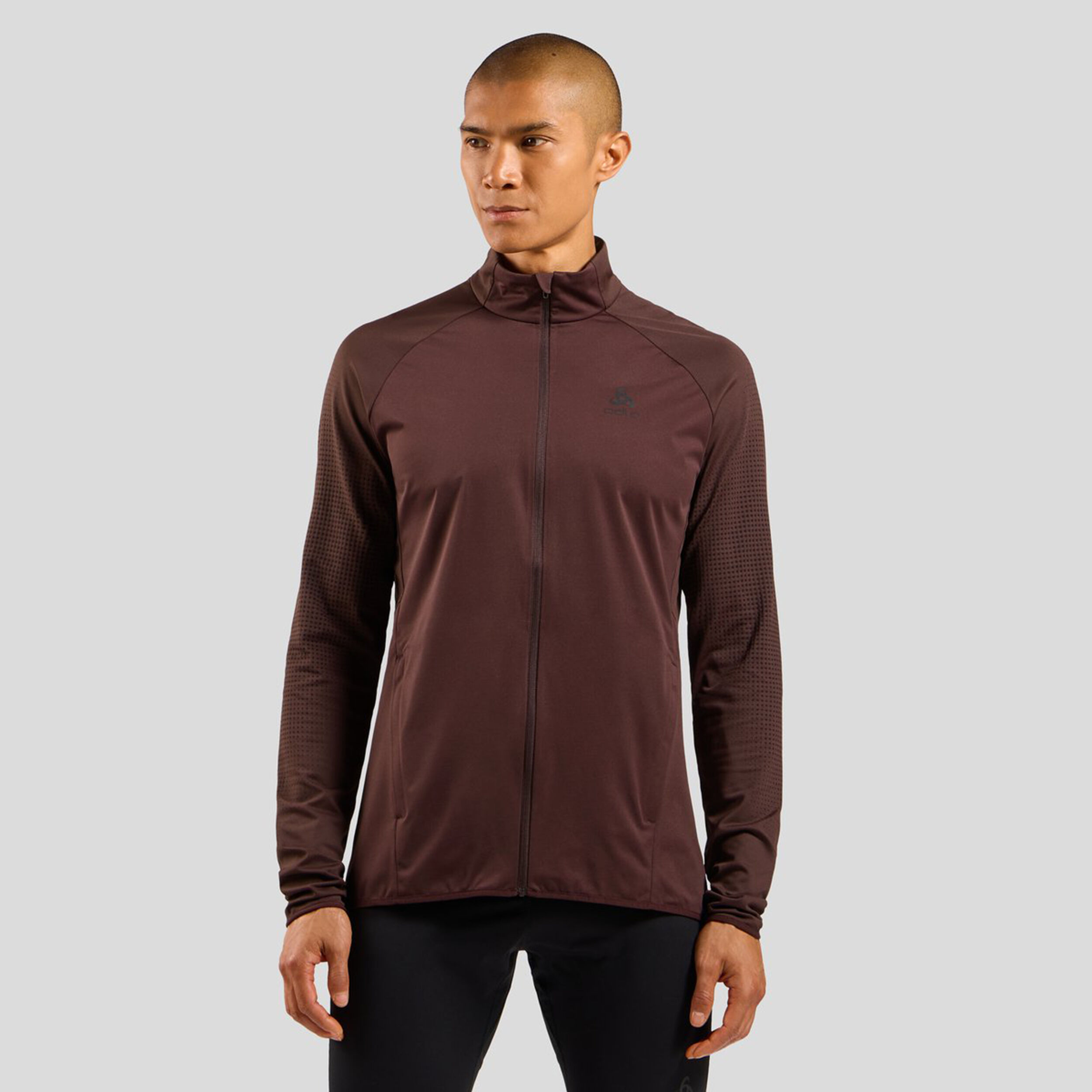 Odlo Zeroweight Warm Hybrid Veste Running Hommes - Marron