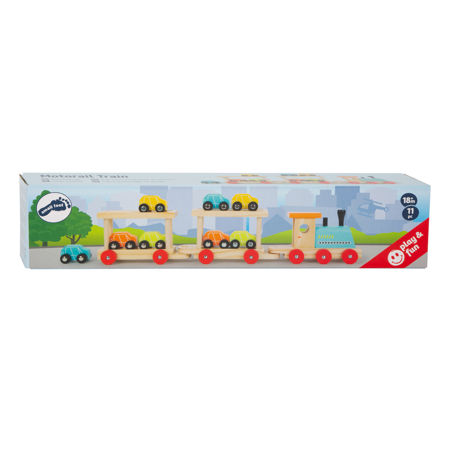 Small Foot - Houten Trein Transporter met Auto's, 11dlg.