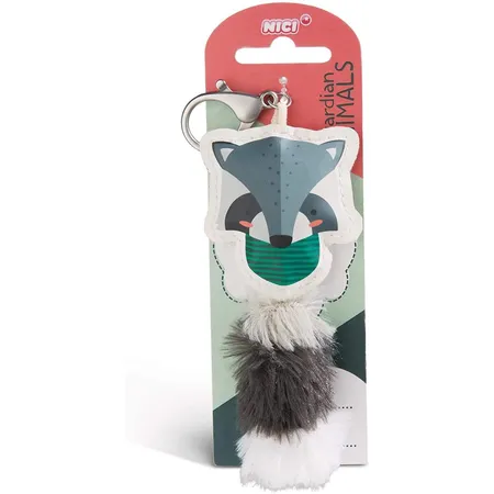 NICI Waschbär Taschenanhänger aus Kunstleder, 12 cm