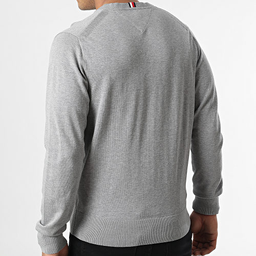 Pull Col V 1995 0956 Gris Chiné