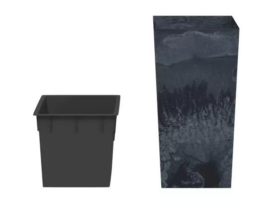 Jardinière et intérieur amovible anthracite PP aspect béton
