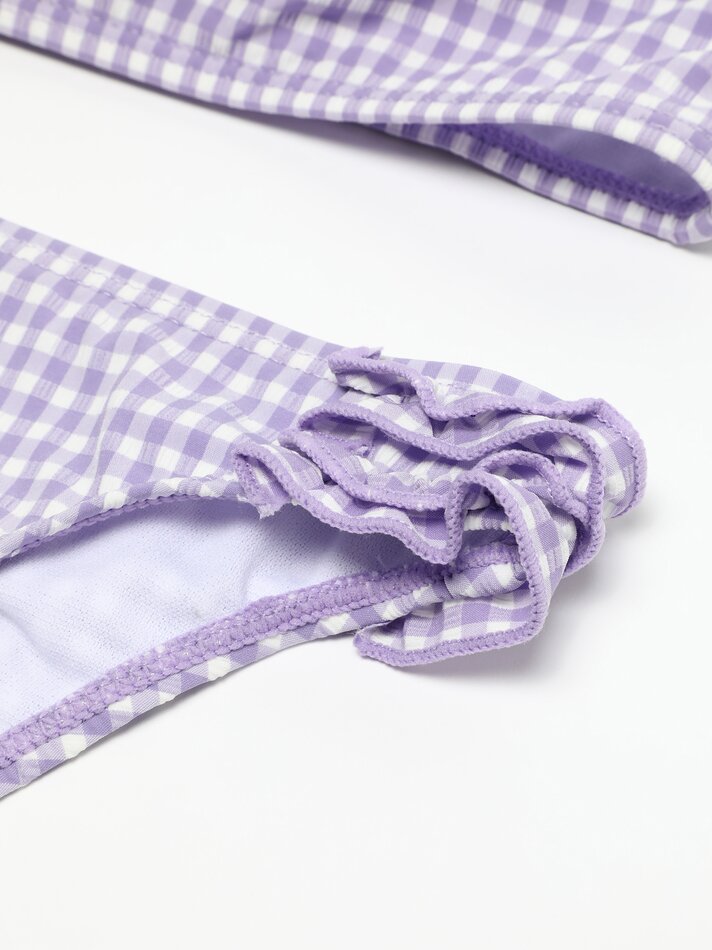 Conjunto de biquíni de 3 peças e elástico de cabelo - Lilás
