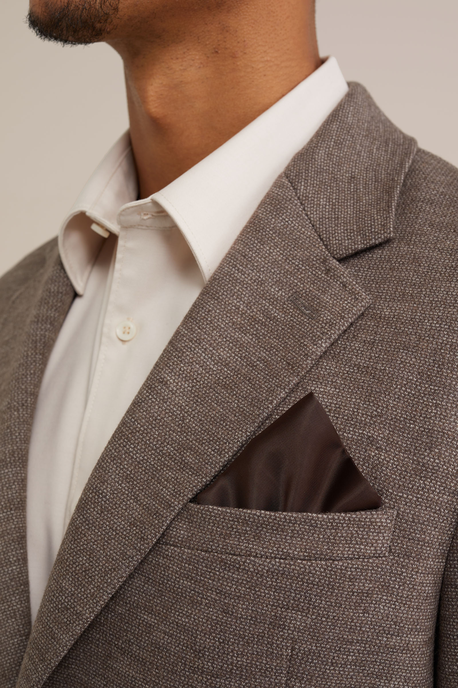 premium flannel look blazer van gebreid materiaal Van Gils Donkergrijs