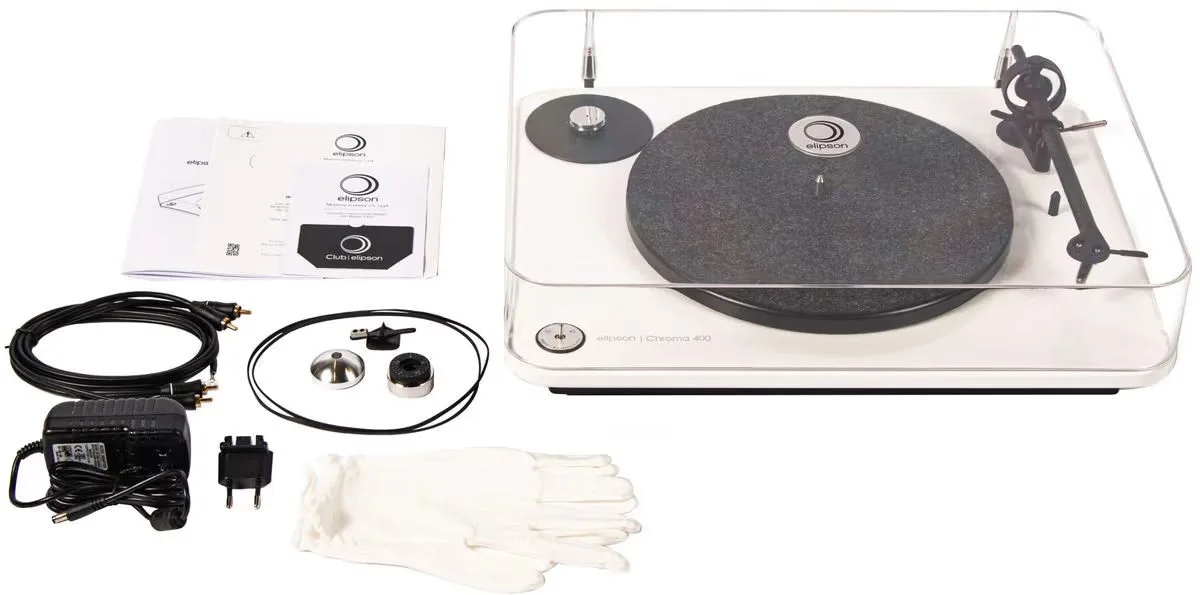 Elipson Chroma 400 Blanc laqué   Eltax Monitor III BT Phono Blanc Chaînes vinyle