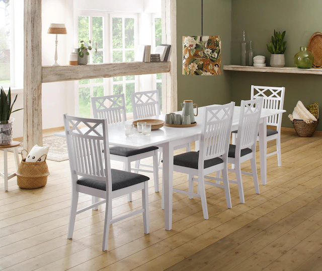 Home affaire Esszimmerstuhl »Fullerton, Holzstuhl« (Set) 2 Stk.mit attraktiven Fräsungen, Sitzhöhe 47 cm, Küchenstuhl