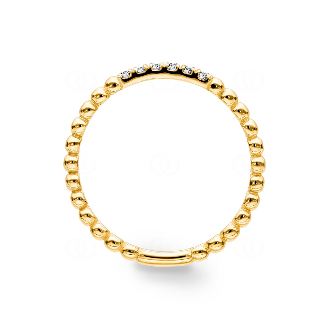 Kugelring 750/18 K Gelbgold mit Diamanten 0.05 ct H/si