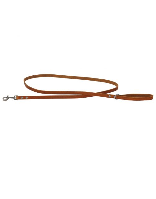 Adori Looplijn Vetleder Met Print - Hondenriem - 180x1.4 cm Cognac S