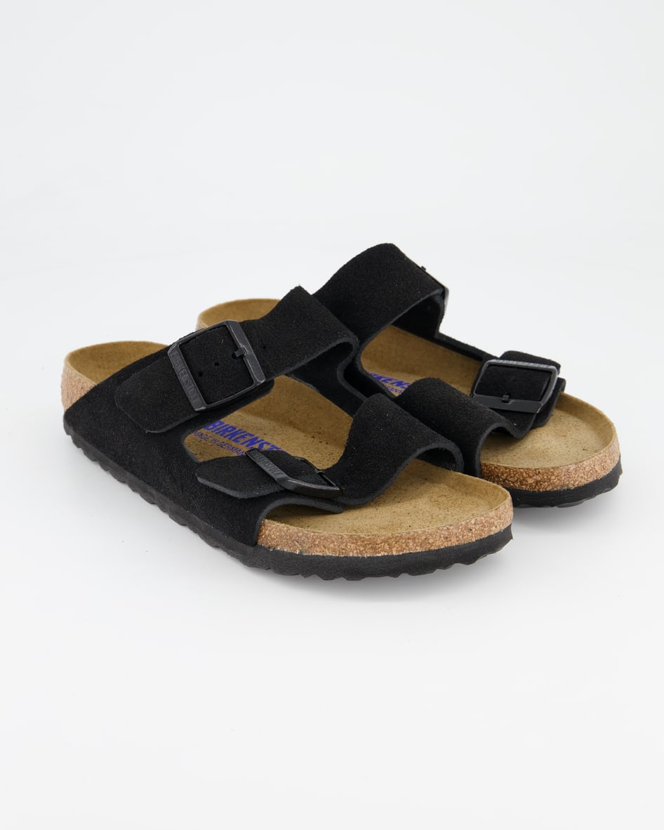 Birkenstock Arizona Weichbettung Pantoletten in Schwarz