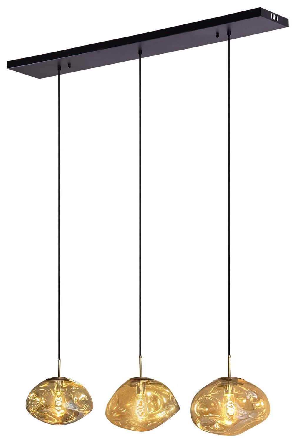 Hanglamp 3-lichts Amber Melt B120 x D20 cm