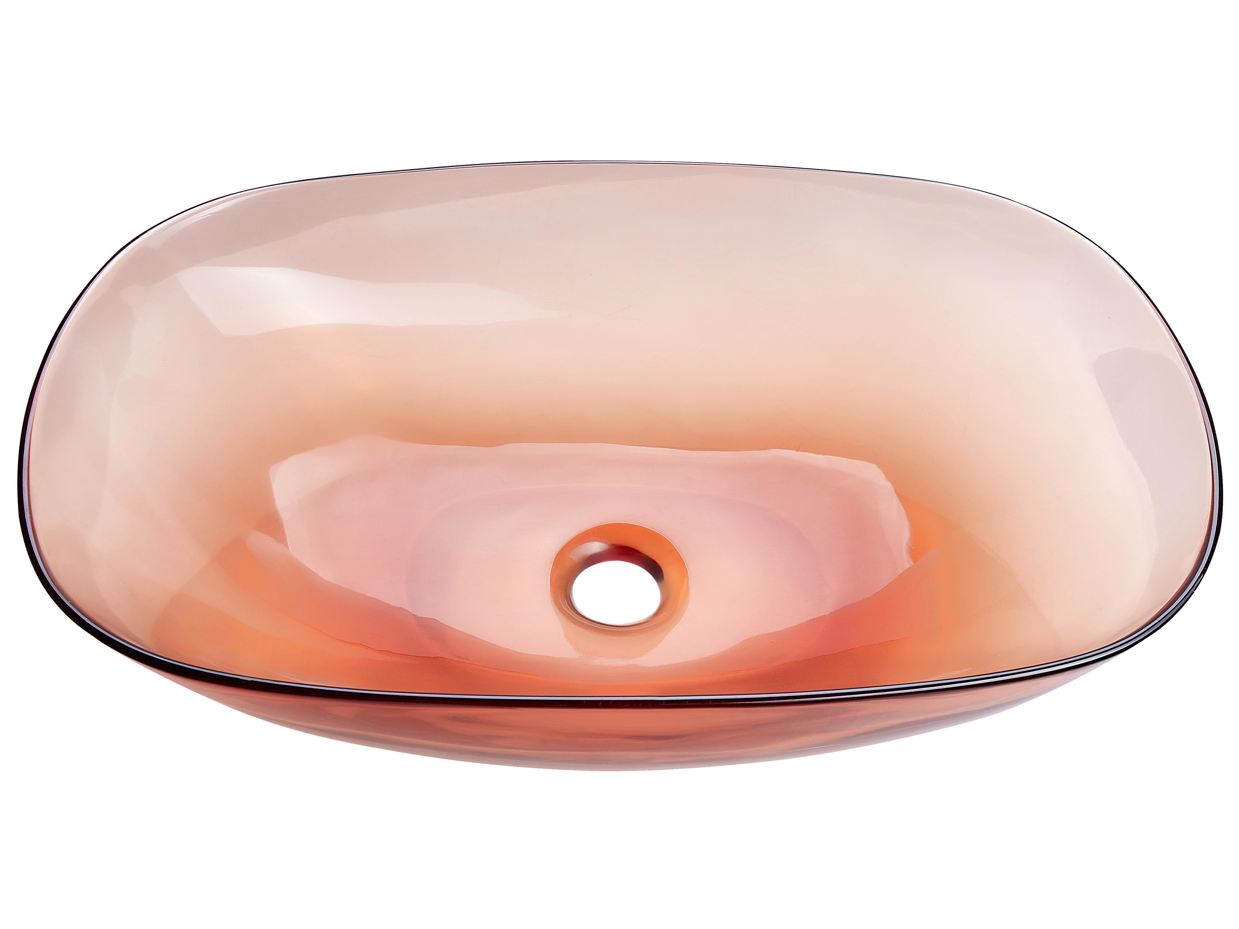 Wastafel voor aanrechtblad MOENGO 54 x 36 cm Solid surface Lichtrood