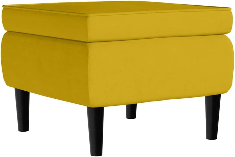 vidaXL Ohrensessel mit Hocker Armlehnen Fernsehsessel Polstersessel Loungesessel Wohnzimmersessel TV Sessel Ruhesessel Relaxsessel Senfgelb Samt