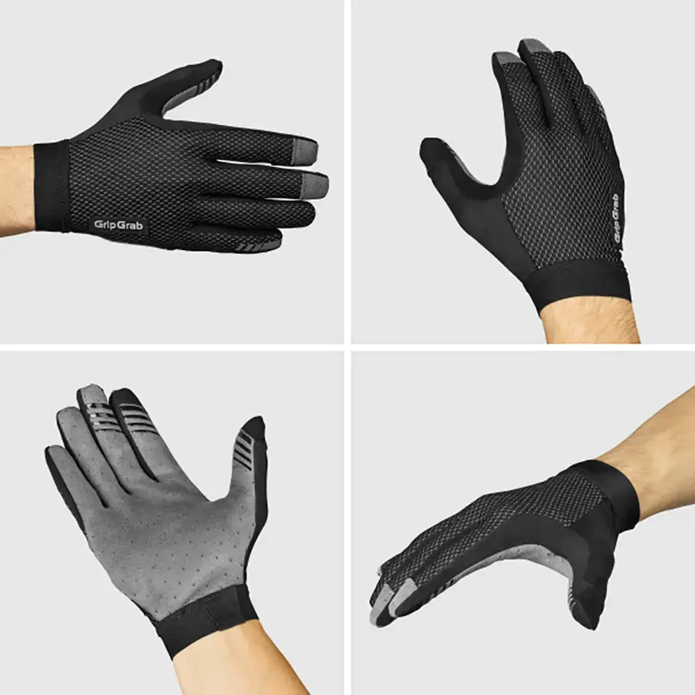 GripGrab Vertical 2 InsideGrip MTB Zomer Fietshandschoenen Lange Vingers Zwart