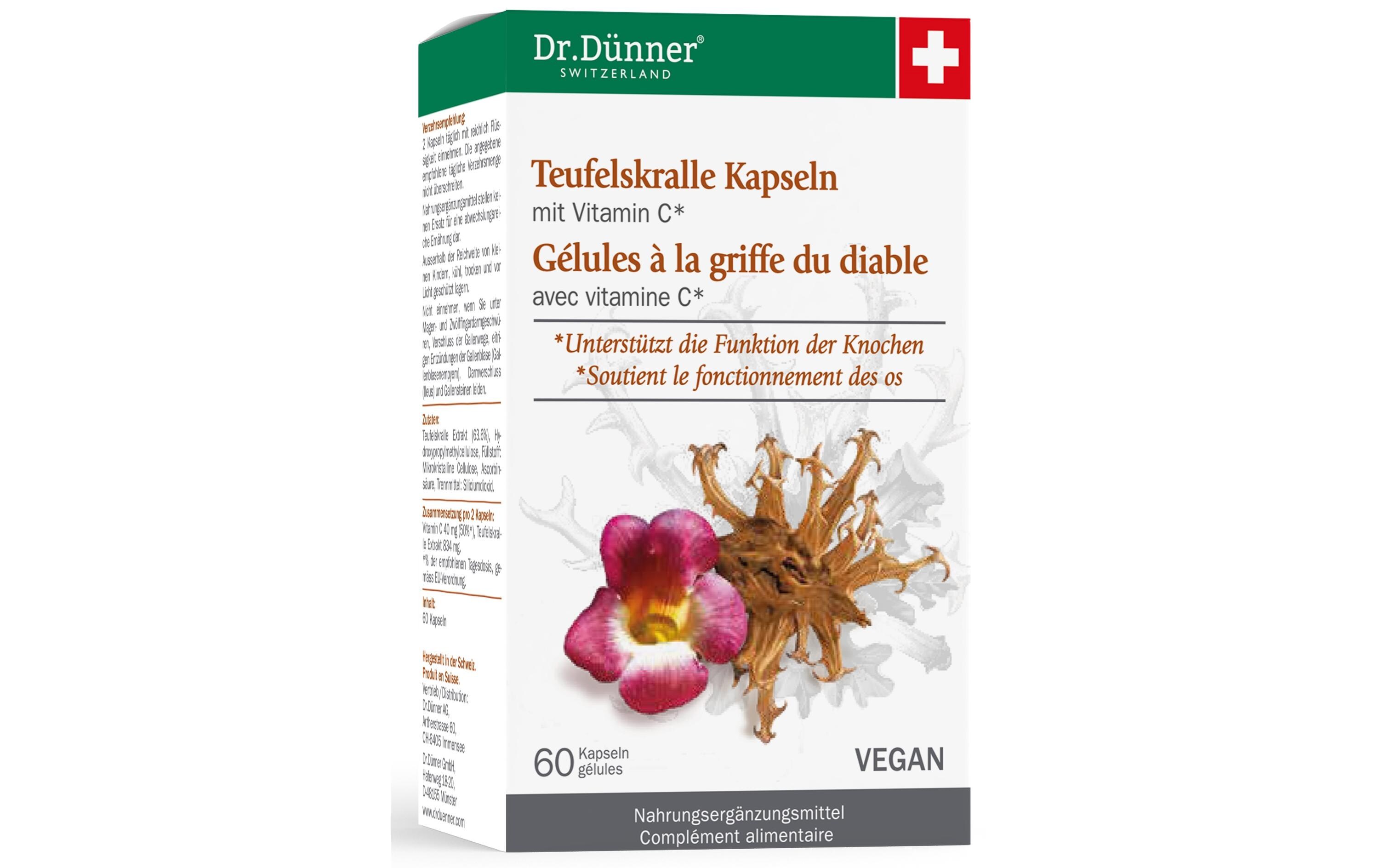Teufelskralle 60 KapselnVegane Nahrungsergänzung zur Unterstützung der Knochen