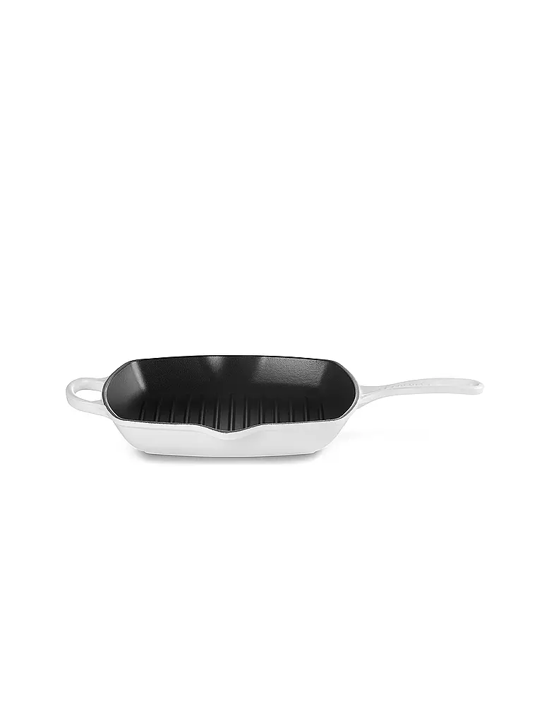 LE CREUSET Quadratische Grillpfanne aus Gusseisen 26x26cm SIGNATURE White weiss