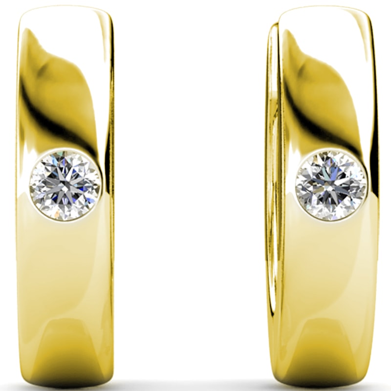Boucles d'oreilles - Laiton plaqué or 18K & cristal d'or  - Doré
