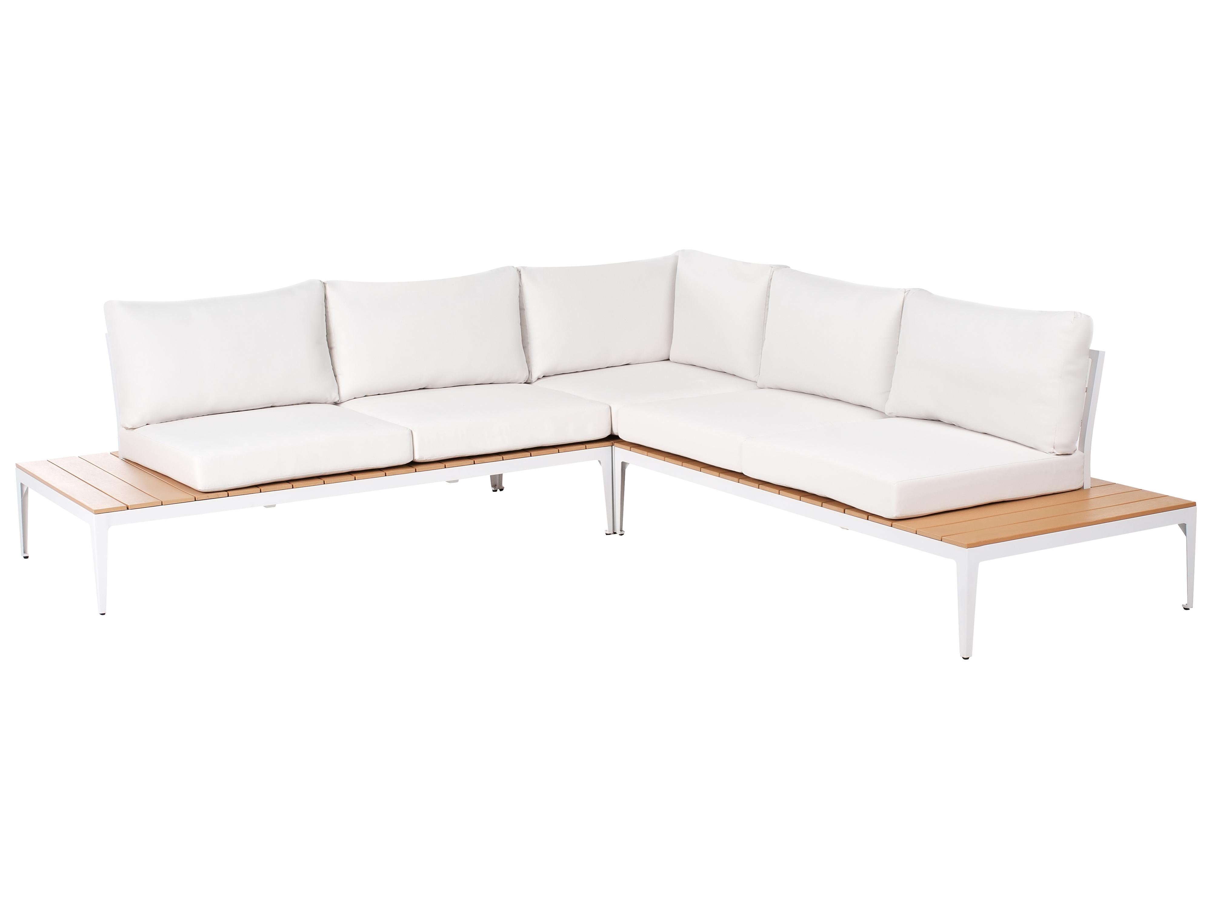 Tuin hoekloungeset met tafel 5-zits POSITANO Gebroken wit