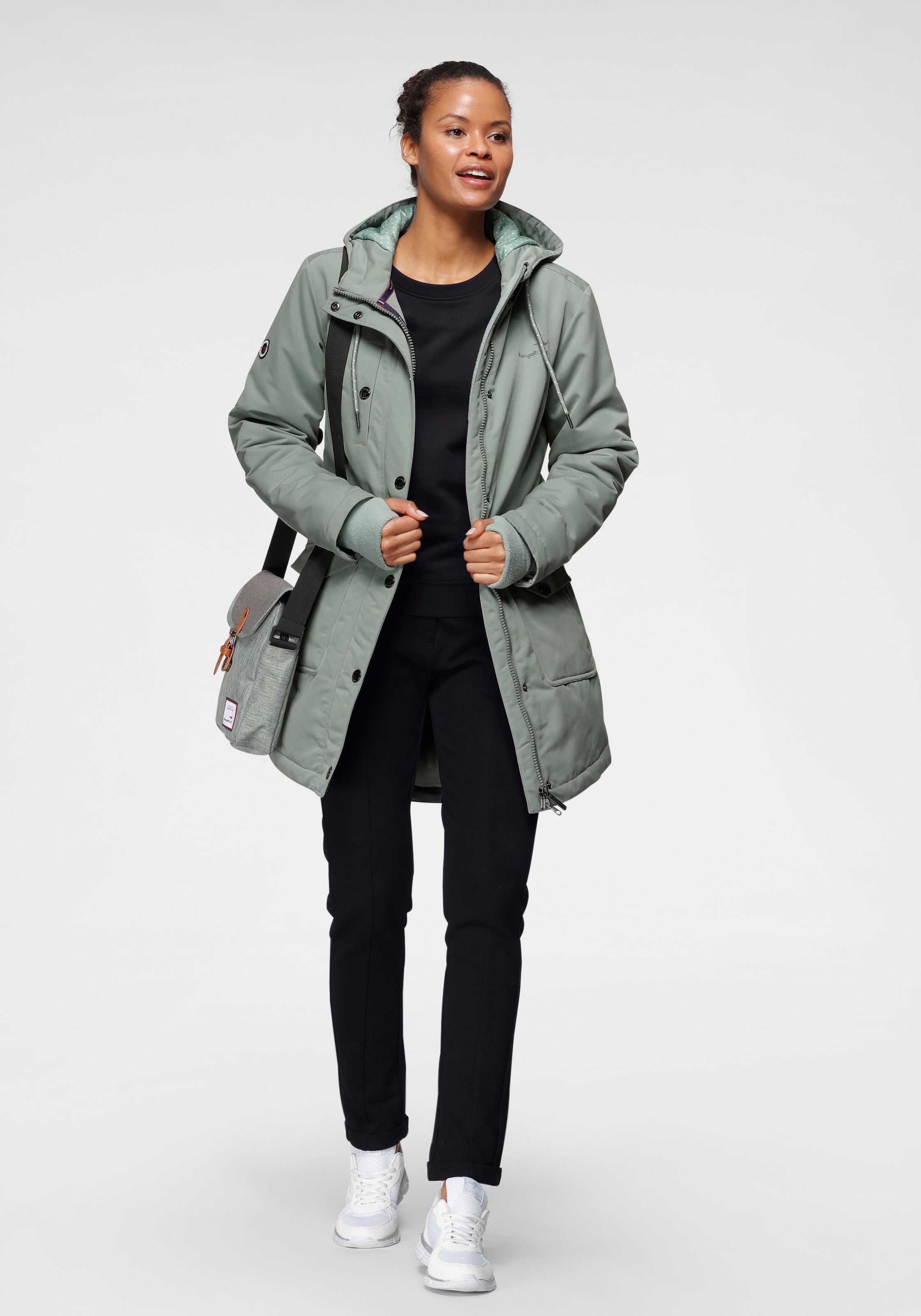 KangaROOS Langjacke mit Kapuze für den Übergang,  aus leichtem Webmaterial,  modisch