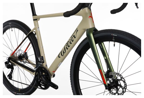 Vélo de Gravel Wilier Triestina Rave SLR Shimano GRX Di2 12V 700 mm Beige Sand Vert 2024