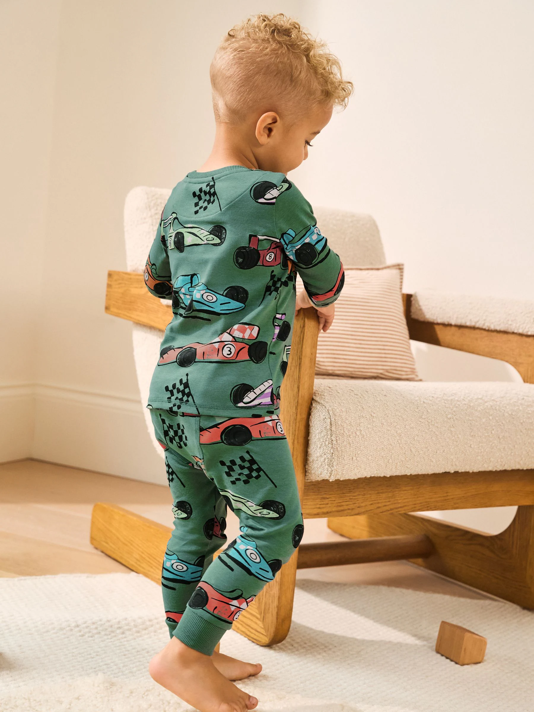 Green Race Car - Snuggle Fit Single Pyjamas (1.5-9yrs)