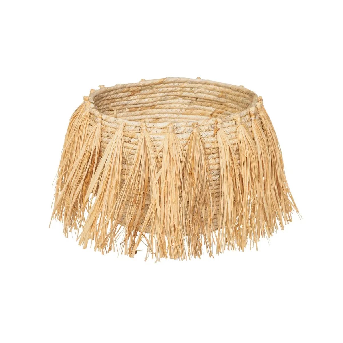 Atmosphera, Createur D'Interieur Atmosphera Panier Safari en Frange (x2) - Beige