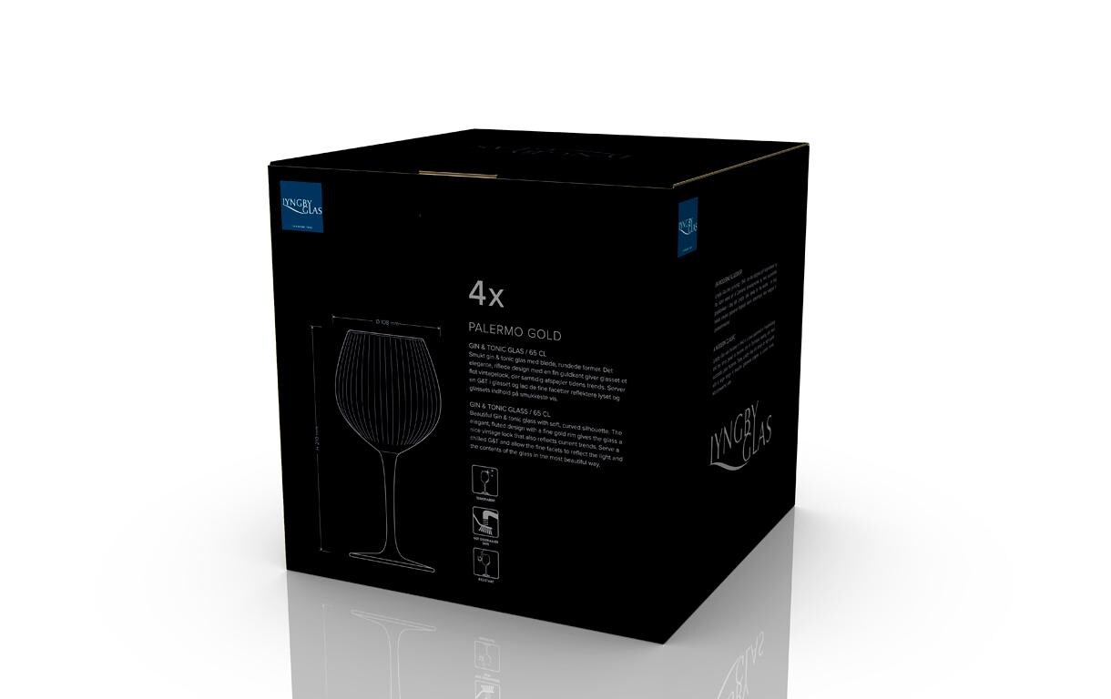 Gin Glas Palermo Gold 4 Stück, 65 clGläser mit feinem Goldrand