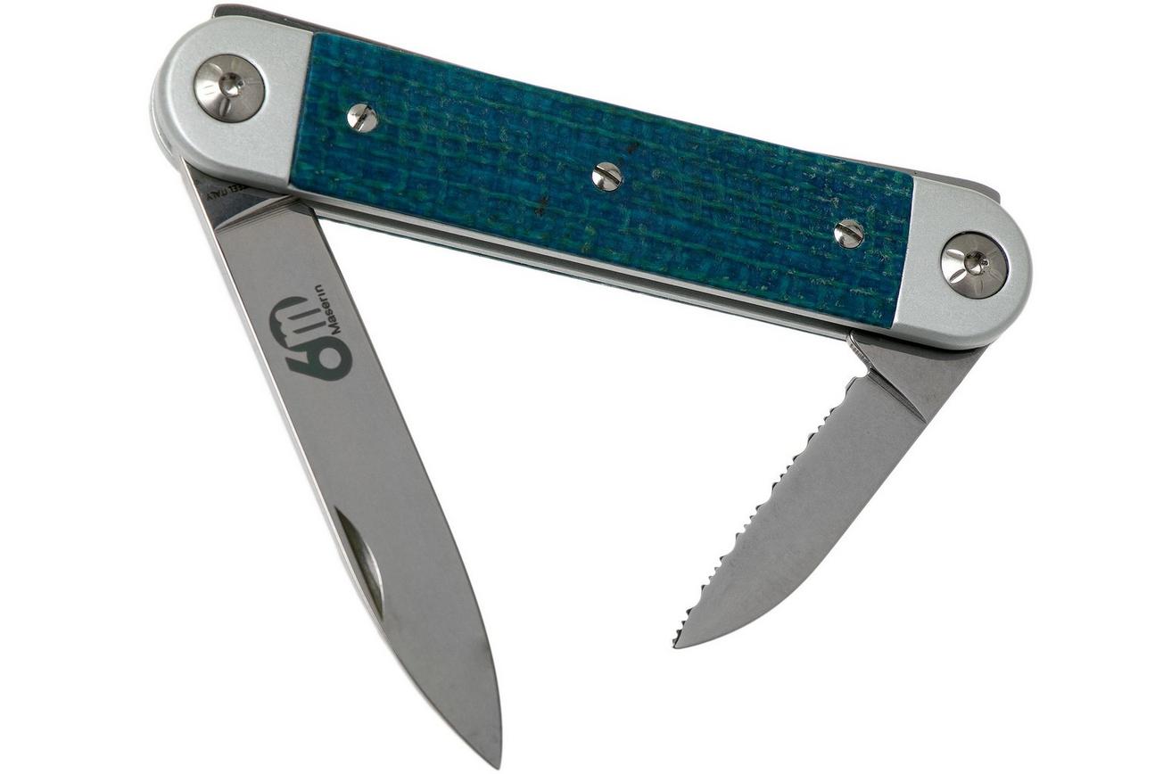 Maserin 60° Knife Sessantesimo 195/MCB Blue Micarta zakmes