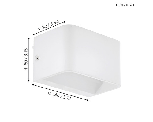 LED wandlamp 600 lm 3000 K HxL 8x13 cm Sania wit