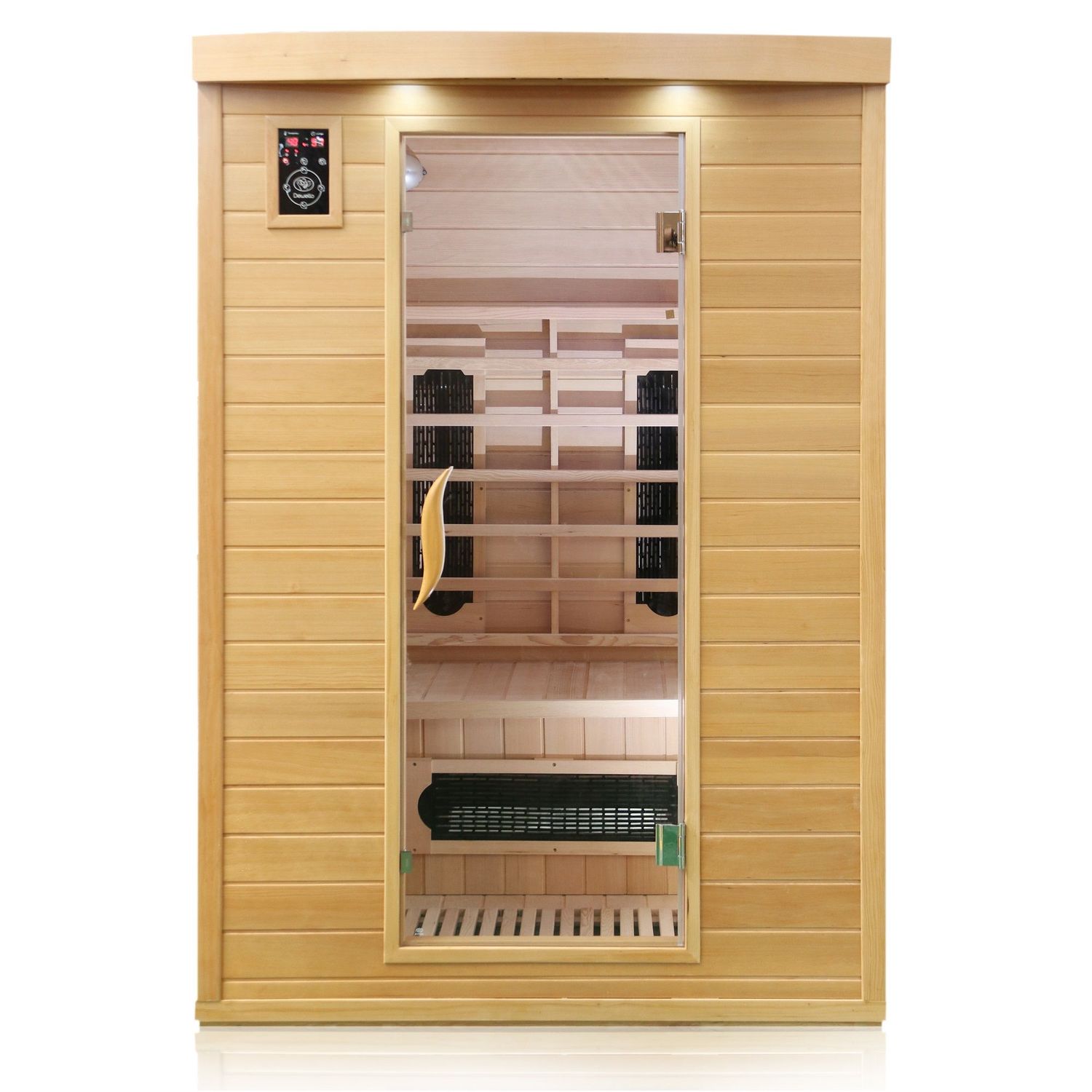 Dewello® Infrarotkabine Infrarotsauna LAVAL PLUS 135cm x 105cm inkl. 7 Keramikstrahler, Bodenstrahler, Radio, Farblicht