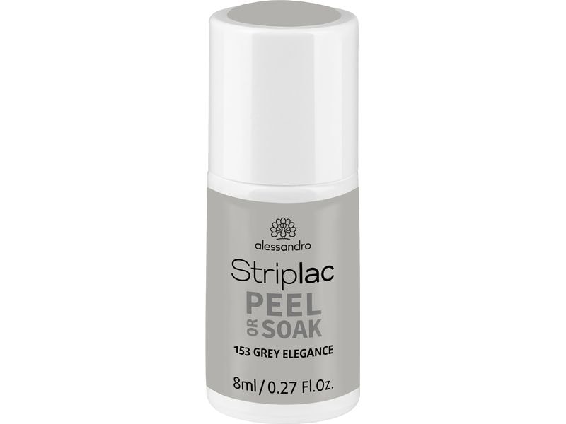 alessandro Nagellack Striplac 153  Grey Elegance Kratz- und splitterfester UV-Nagellack