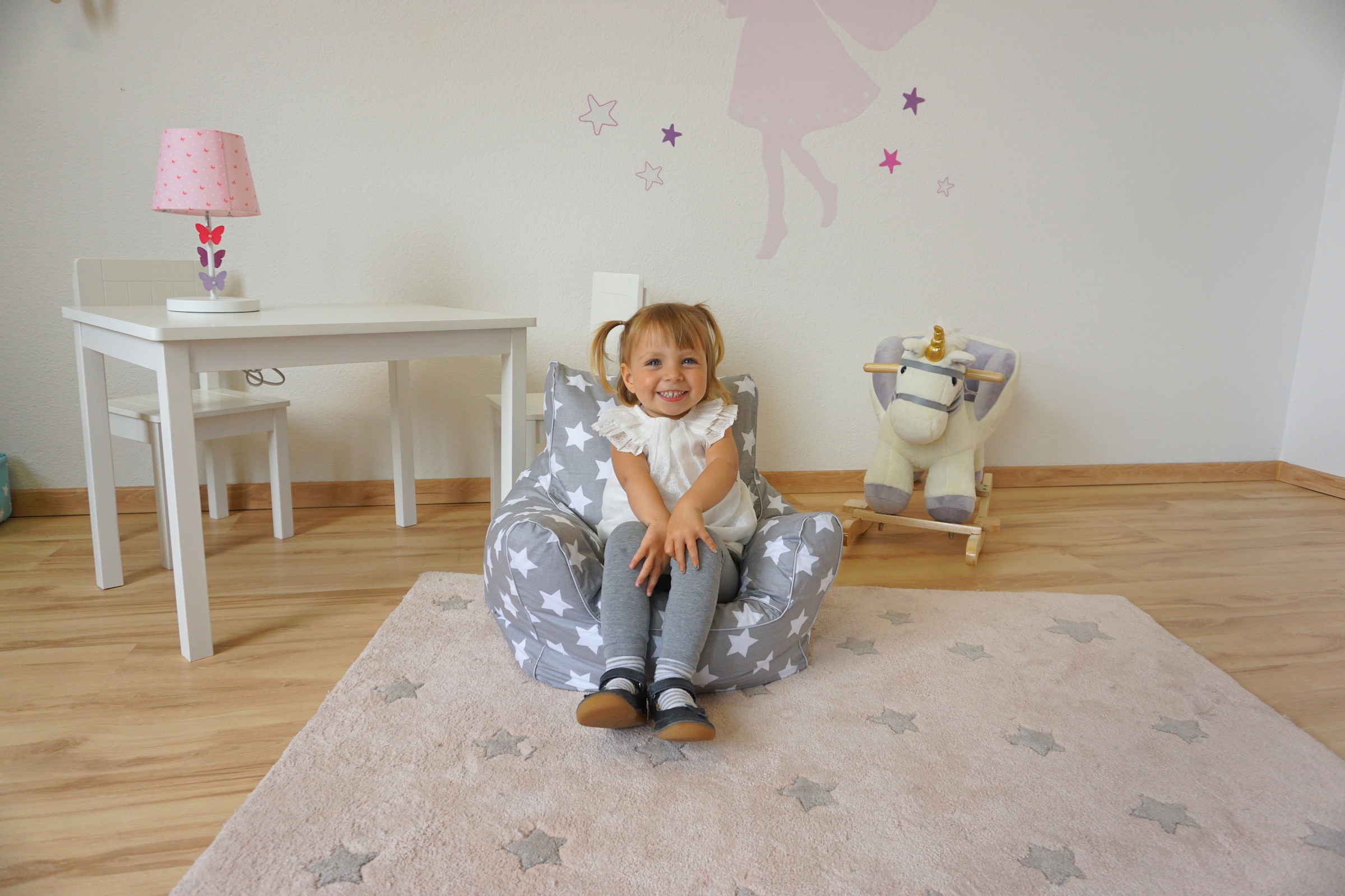 Knorrtoys® Sitzsack »Grey White Stars« für Kinder; Made in Europe
