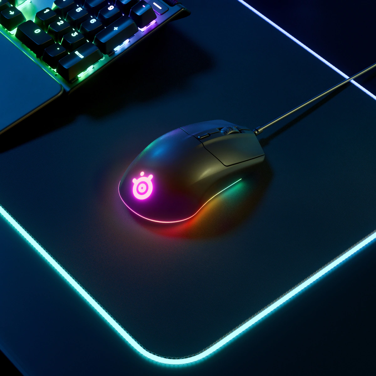 SteelSeries Rival 3 spillmus, kablet, svart