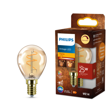 Philips LED E14 3 watt 2200K Amber dimbaar