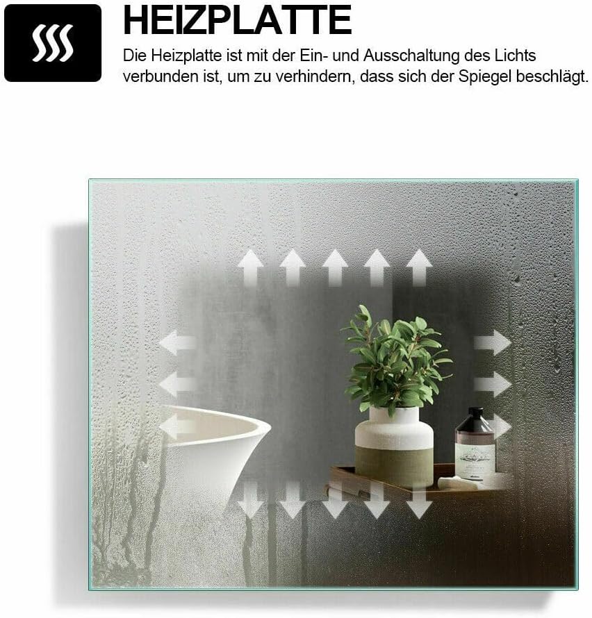 Faizee Möbel | Badmöbel-Set 90 cm in Weiß Hochglanz | Keramik-Waschbecken & Runder LED-Spiegel | Modernes Badezimmermöbel-Set ohne Schränke – Stilvolle Einrichtung für jedes Bad